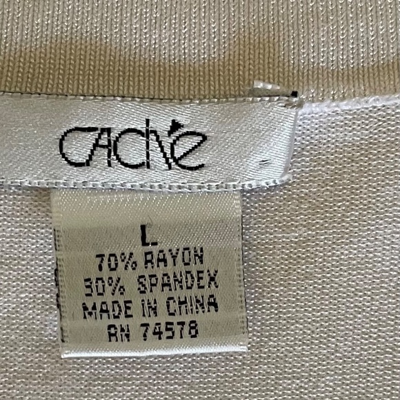 Cache White Top With Zipper Rhinestone L - Picture 4 of 5